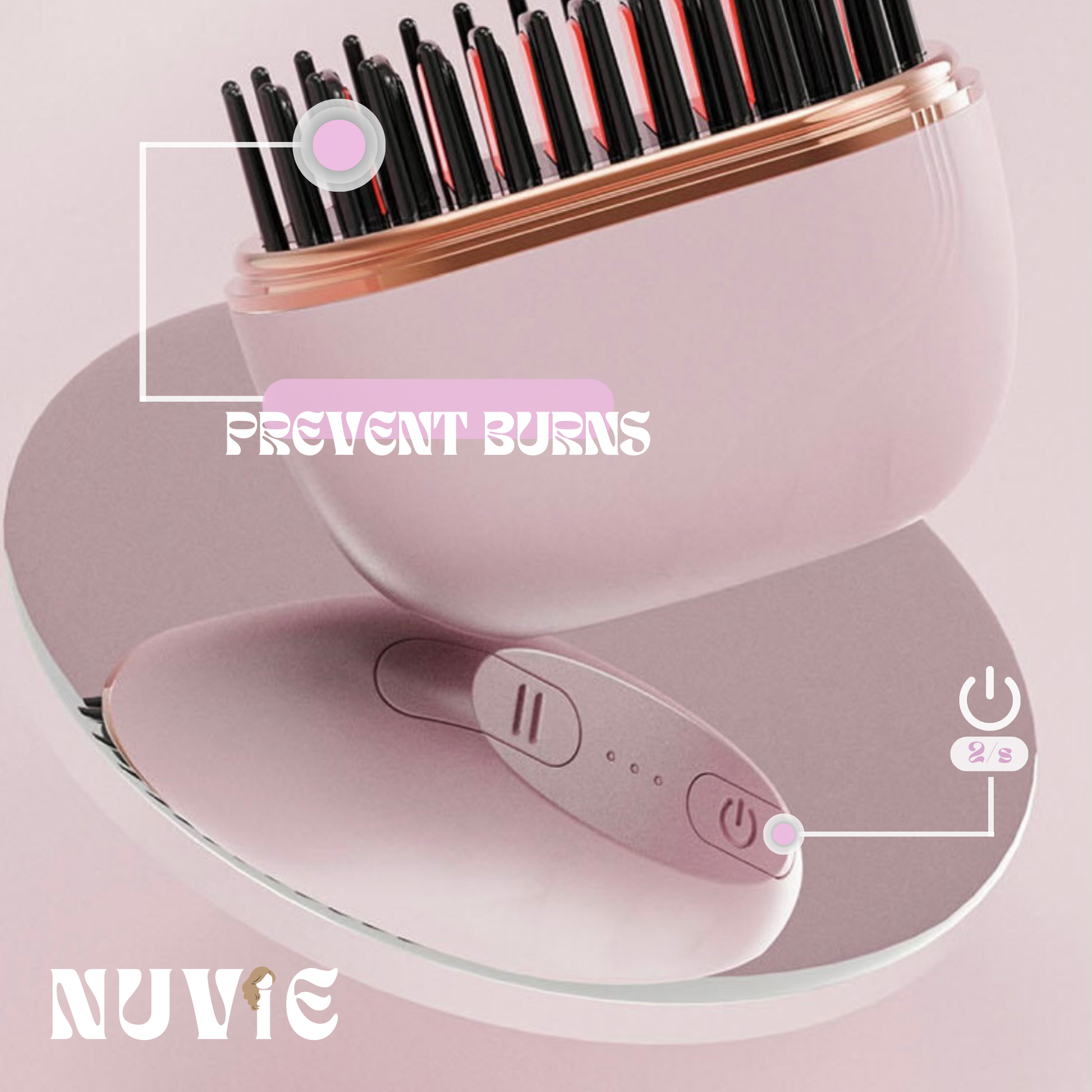 2025 New Mini Straightener Rechargeable Portable Hair Straightener Brush Anti-Scald Shell Cordless USB Charging Straighteners